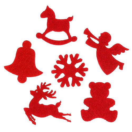 Floristik24 Decoration to control felt figures red 3cm 72pcs