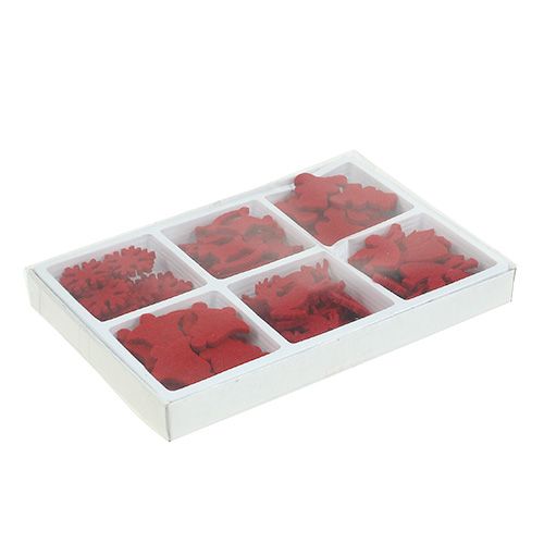 Floristik24 Scatter decoration felt figures red 3cm 72 pcs