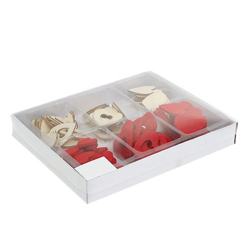 Floristik24 Scattered hearts mix 2-3.5cm red, natural 110p