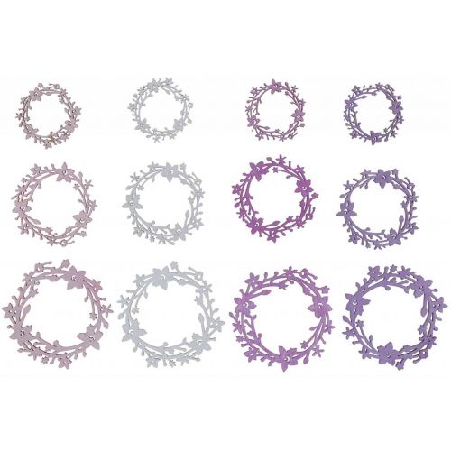 Floristik24 Scatter decoration wooden flower wreath scatter parts spring colorful Ø3-5cm 24 pcs