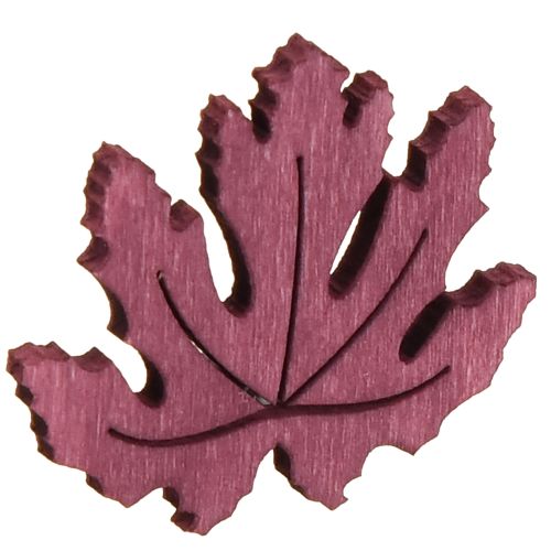 Product Scatter decoration wooden autumn leaves table decoration purple pink green 4 cm 72 pcs