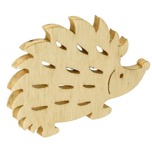 Product Scatter decoration wooden hedgehog decoration green brown white 4x3cm 72 pcs