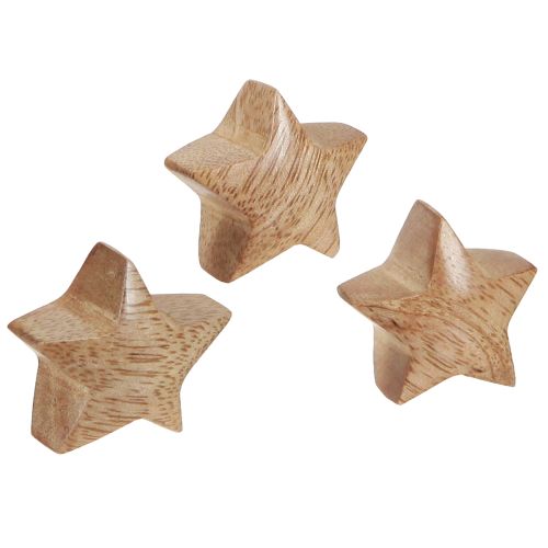 Scatter decoration wood mini stars Advent decoration mango wood 3cm 9 pcs