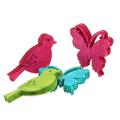 Product Decoration to control wood bird butterfly assorted 2cm