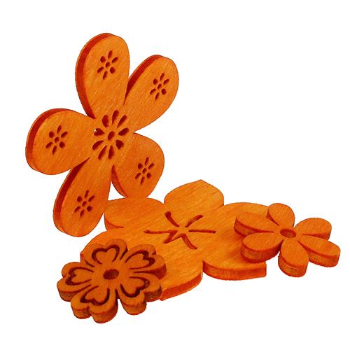 Product Decoration to control Wood Flower Orange 2cm - 4cm 96pcs