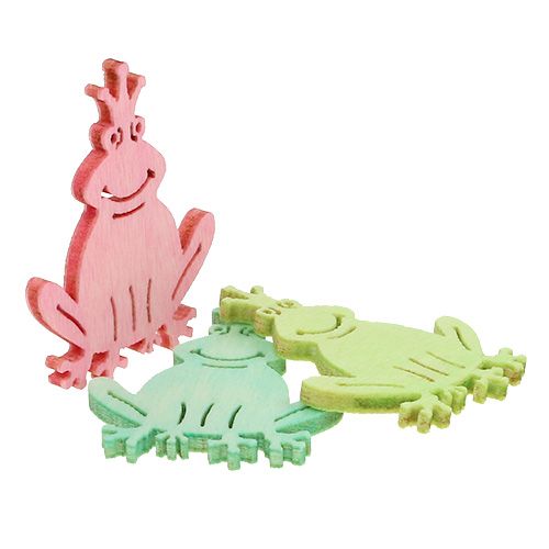 Scatter Decoration Wood Frog Multicolored Assorted 4cm 72pcs