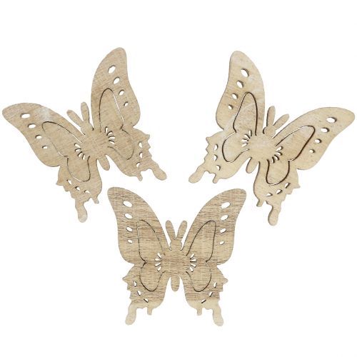 Floristik24 Scatter decoration butterfly natural 4cm x 4cm 72 pcs