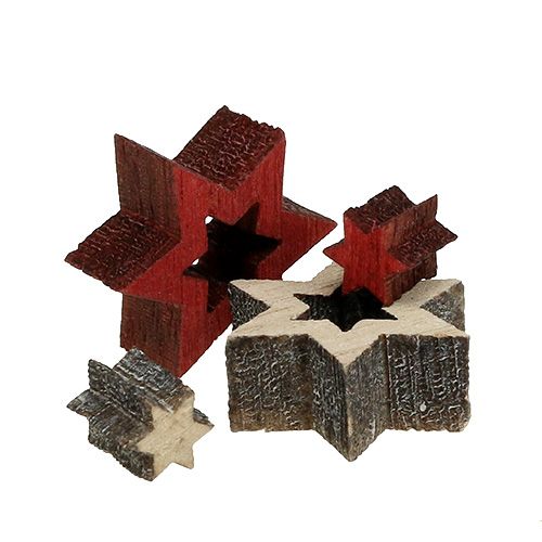 Product Wood star mix for scattering red, gray 2cm 96pcs