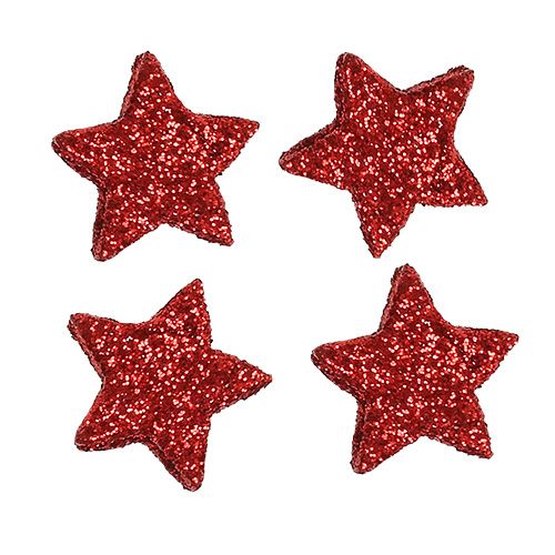 Floristik24 Scatter decoration stars red 2.5cm mica 96pcs