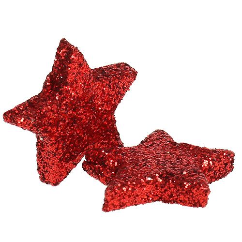 Product Scatter decoration stars red 2.5cm mica 96pcs
