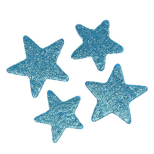 Floristik24 Scattered Christmas star turquoise 3.5-4.5cm 24pcs