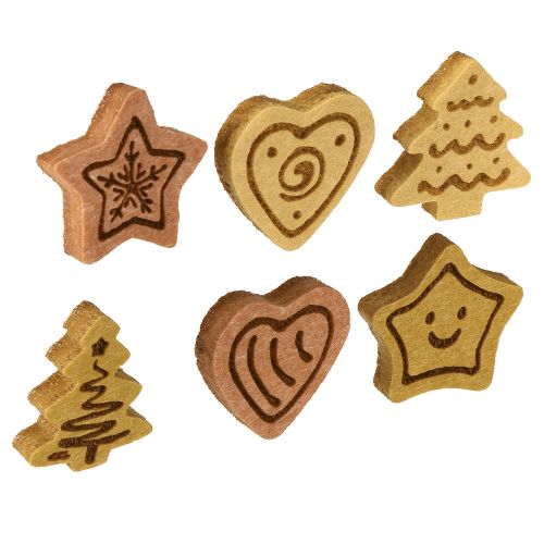 Scatter decoration Christmas table decoration wood assorted 4cm 12pcs