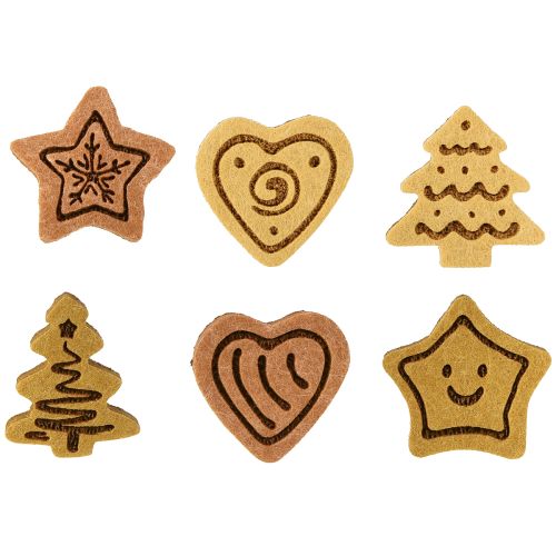 Product Scatter decoration Christmas table decoration wood assorted 4cm 12pcs