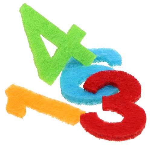 Floristik24 Scattered numbers made of felt assorted colors 3cm 150p
