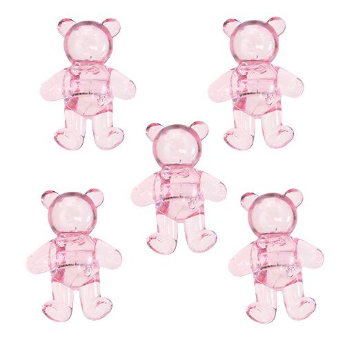 Floristik24 Decoration to control bear pink 3,5cm 60pcs