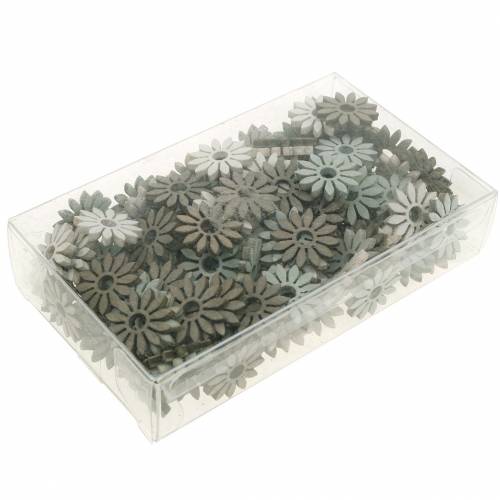 Floristik24 scatter flower brown, light gray, white wooden flowers to scatter 144p