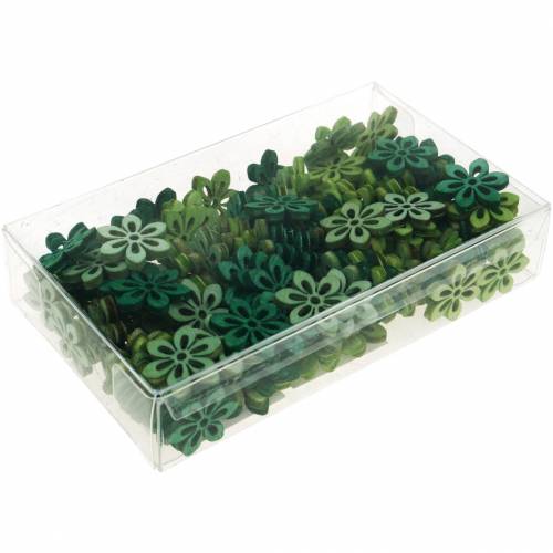 Floristik24 Sprinkle decoration flower green, light green, mint wood flowers to sprinkle 144p
