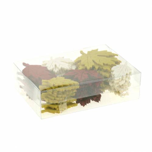 Floristik24 Scattered autumn leaves felt bordeaux / cream / green 72pcs