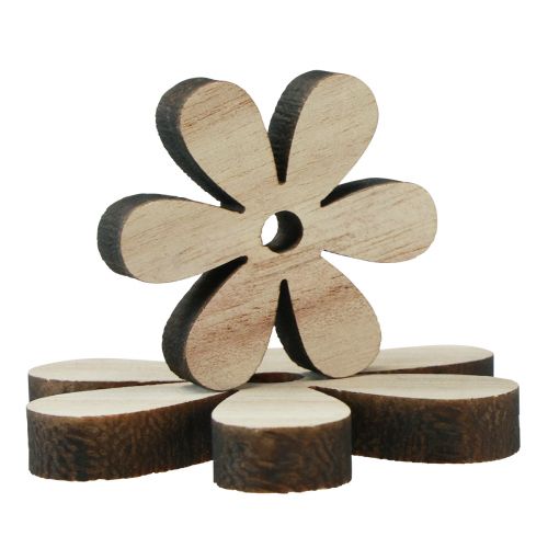 Product Scatter decoration wood flowers natural brown table decoration Ø2-6cm 20 pcs