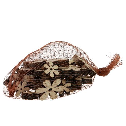 Product Scatter decoration wood flowers natural brown table decoration Ø2-6cm 20 pcs