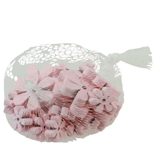 Product Scatter decoration wooden flowers pink table decoration summer Ø2–6cm 20 pcs