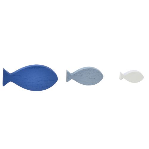 Product Scatter decoration wood decoration fish blue white maritime 3–8cm 24pcs