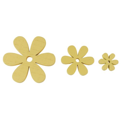 Product Scatter decoration wood yellow flowers summer table decoration Ø2–6cm 20pcs