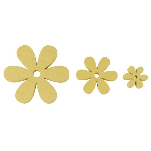 Floristik24 Scatter decoration wood yellow flowers summer table decoration Ø2–6cm 20pcs