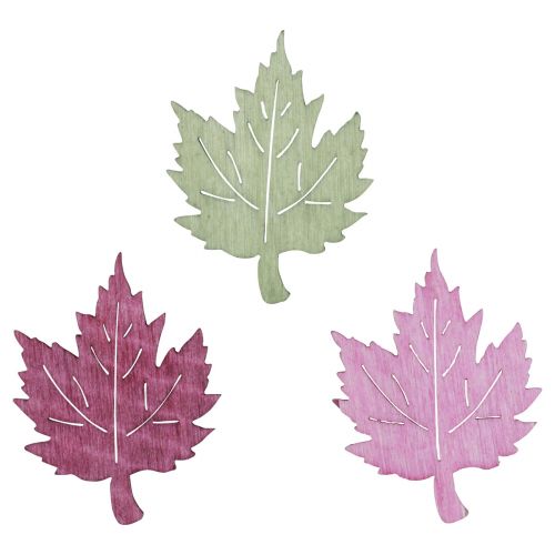 Product Scatter decoration wooden autumn leaves table decoration colored 3x4cm 72 pcs