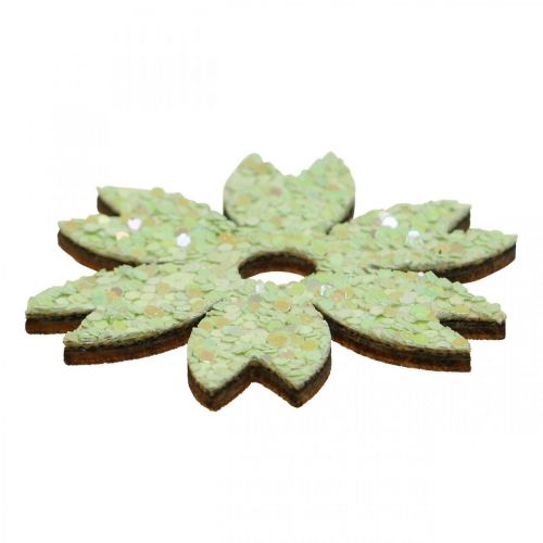 Product Scatter decoration wooden scatter pieces Spring Easter Green 2–4cm 64p