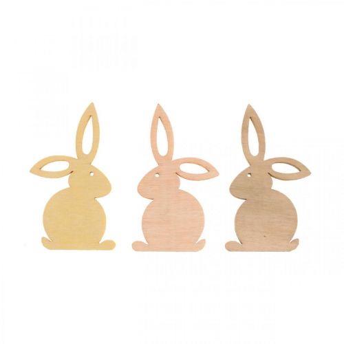 Product Scatter decoration wood, scatter pieces Easter, Easter bunny yellow tones 4cm 72p