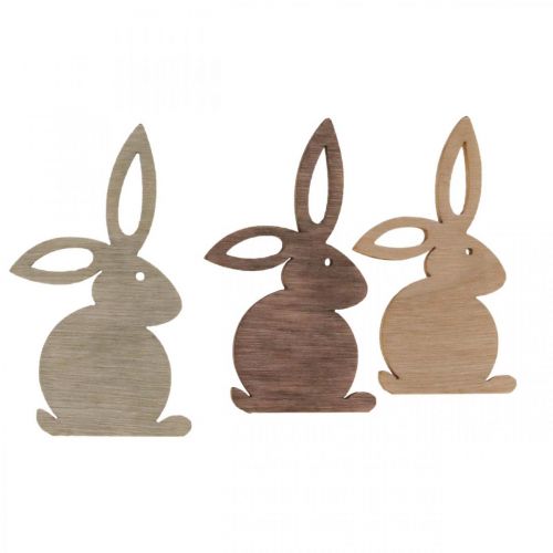 Floristik24 Scatter decoration wooden confetti Easter bunny brown tones 4 cm 72 pcs