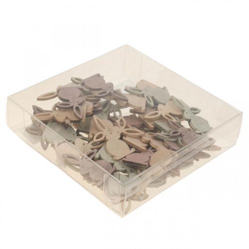 Floristik24 Scatter decoration wooden confetti Easter bunny brown tones 4 cm 72 pcs
