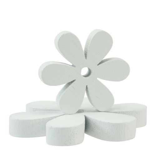 Product Scatter decoration wooden table decoration white flowers Ø2cm–6cm 20 pcs