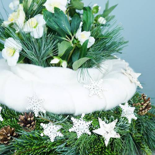 Product Scatter decoration snowflake glitter white 5cm 48p