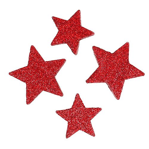 Product Scatter decoration stars red, mica 4-5cm 40p