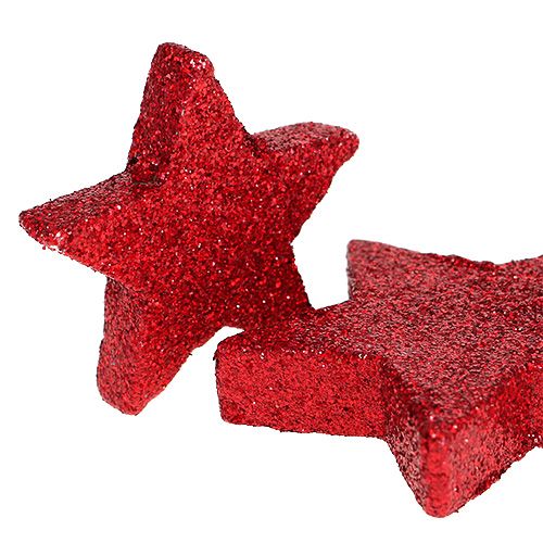 Product Scatter decoration stars red, mica 4-5cm 40p