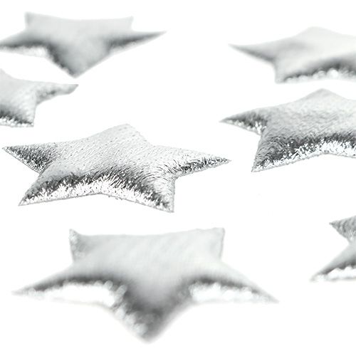 Floristik24 Decoration to control cloth stars silver 3cm 100pcs