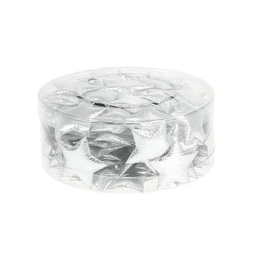 Floristik24 Decoration to control cloth stars silver 3cm 100pcs