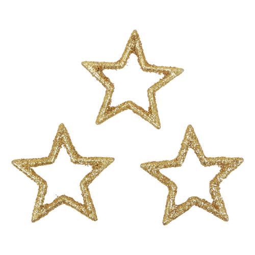 Floristik24 Scatter decoration Christmas stars golden glitter Ø4cm 120pcs