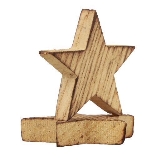 Product Scatter Decoration Christmas Stars Flamed Wooden Stars 5.5cm 12 Pcs
