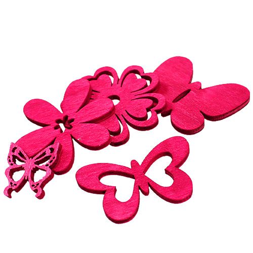 Floristik24 Wooden Scatter Decoration Pink Assorted 2cm - 4cm 72pcs