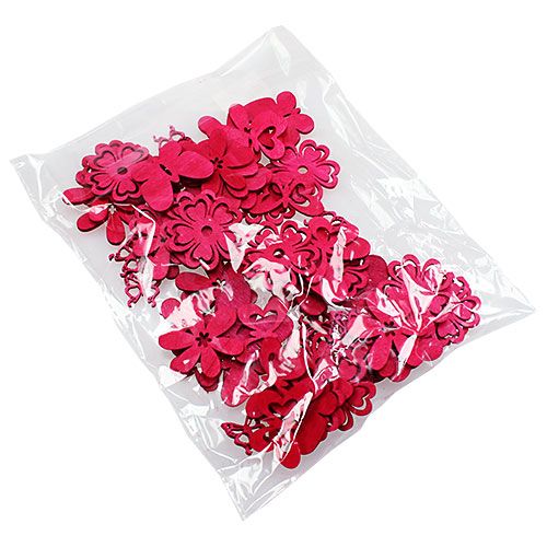 Floristik24 Wooden confetti pink 2cm - 4cm 72 pcs