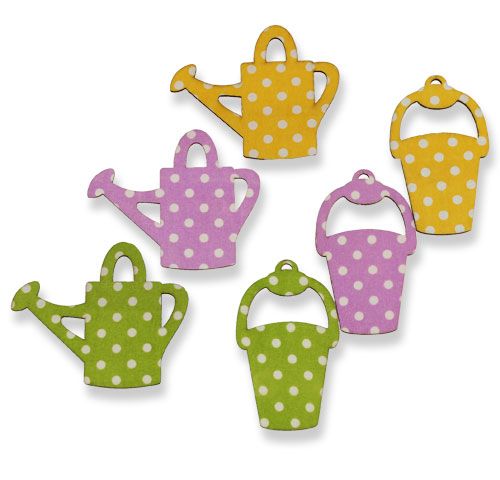 Floristik24 Watering can/wooden bucket 8cm sorted 12pcs