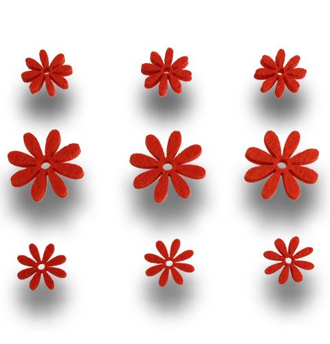 Floristik24 Felt Flowers Set in Orange 96pcs