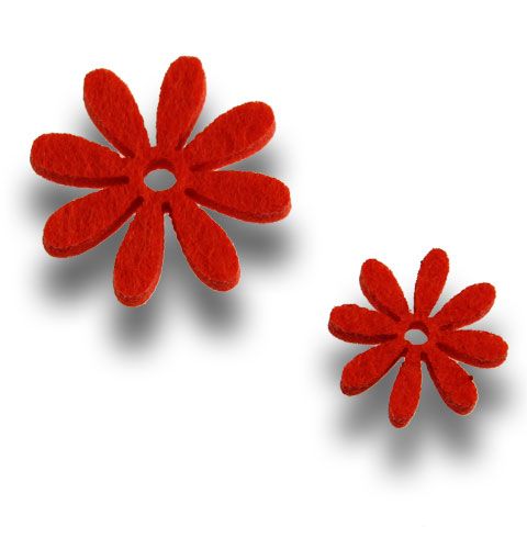 Floristik24 Felt Flowers Set in Orange 96pcs