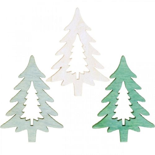 Scatter decoration Christmas tree green 4 cm 72 pcs