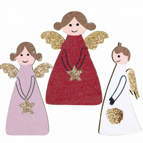 Floristik24 Wooden angel scatter decoration angel decoration 4.5×3cm 72 pcs