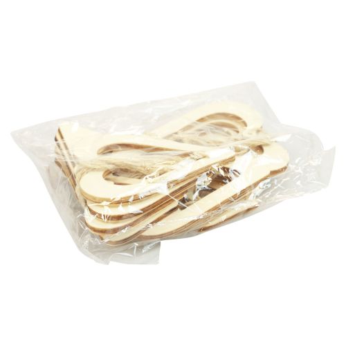 Product Wooden hearts decoration hanger wooden decoration heart natural 6/8/10/12cm 16 pcs