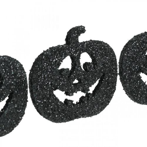 Product Scatter decoration Halloween pumpkin decoration 4 cm black, glitter 72 pcs